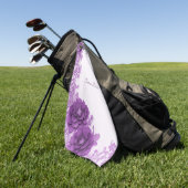 Lila Blumen Geblüht Golfhandtuch (Gras)