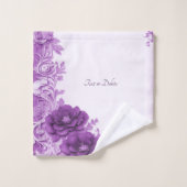 Lila Blumen Geblüht Handtuch Set (Waschlappen)