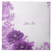 Lila Blumen Geblüht Keramik Tile Fliese (Vorderseite)