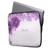 Lila Blumen Geblüht Laptop-Sieb Laptopschutzhülle (Vorderseite Links)