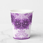 Lila Blumen Geblüht Papier Cup Pappbecher (Rechts)