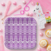 Lila Blumen Geblüht Papierplatte Pappteller (Party)