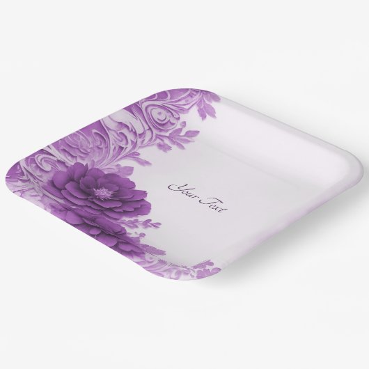 Lila Blumen Geblüht Papierplatte Pappteller (Gewinkelt)