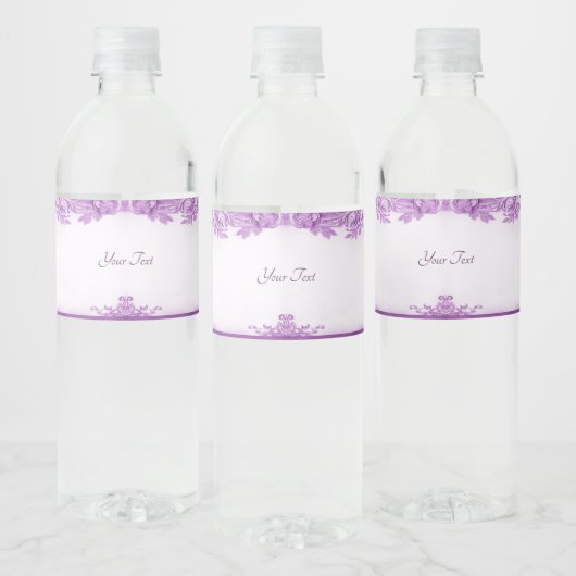 Lila Blumen Geblüht Wasserflasche Wasserflaschenetikett (Flaschen)