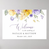 Lila Blumen, gelbe Blumen, Begrüßung Poster (Vorne)