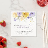 Lila Blumen, gelbe Blumen, Boho, Babydusche Serviette (Beispiel)