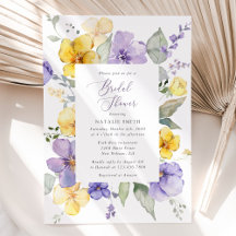 Lila Blumen, gelbe Blumen, Brautparty