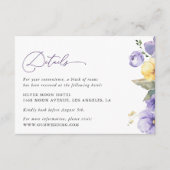 Lila Blumen, gelbe Blumen, Details zu Hochzeiten Begleitkarte (Vorderseite)