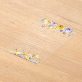 Lila Blumen, gelbe Blumen, erster Geburtstag Acryleinladungen (Ablage )