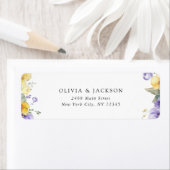 Lila Blumen, gelbe Blumen, Grünpflanzen, Hochzeit (Insitu)