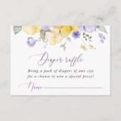 Lila Blumen, gelbe Blumen, Windeln Begleitkarte (Vorderseite)