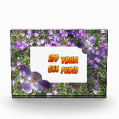 Lila Blumen gestreift Crocuses Cust. Fotoblock (Vorderseite)