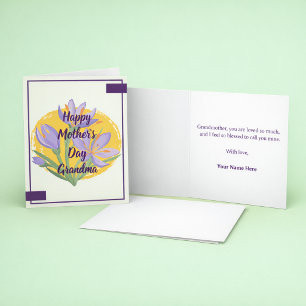 Lila Blumen Glückliche Muttertags-Oma-Grüße Karte