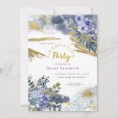 Lila Blumen/Goldrausch/Foto/Abschluss Einladung (Vorderseite)