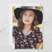 Lila Blumen/Goldrausch/Foto/Abschluss Einladung (Rückseite)