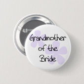 Lila Blumen-Großmutter der Braut Button (Vorne & Hinten)
