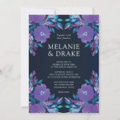 Lila Blumen Handgemalt Hochzeit Einladung (Vorderseite)