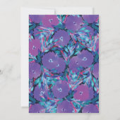 Lila Blumen Handgemalt Hochzeit Einladung (Rückseite)