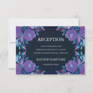 Lila Blumen Handgemalte Empfang-Karte Einladung