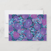 Lila Blumen Handgemalte Empfang-Karte Einladung (Rückseite)