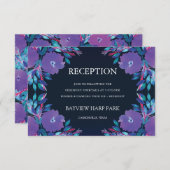 Lila Blumen Handgemalte Empfang-Karte Einladung (Vorne/Hinten)