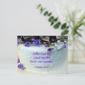 Lila Blumen Hochzeitstorte mit Bibelverse Postkarte (Stehend Vorderseite)