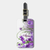 Lila Blumen horizontal Gepäckanhänger (Vorderseite vertikal)