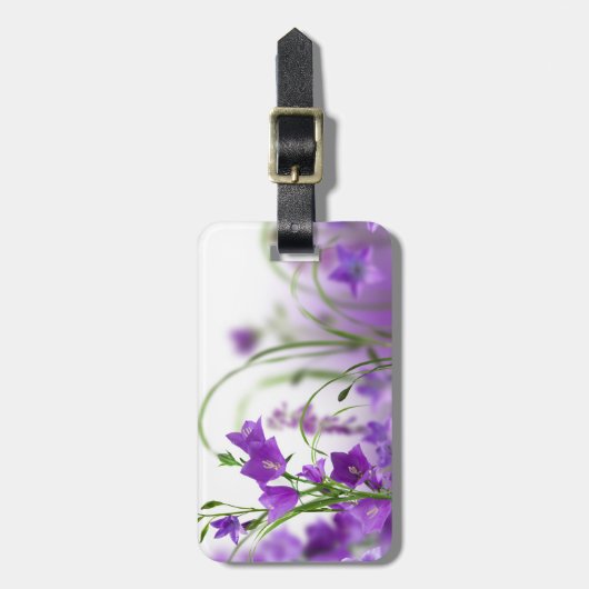 Lila Blumen horizontal Gepäckanhänger (Vorderseite vertikal)