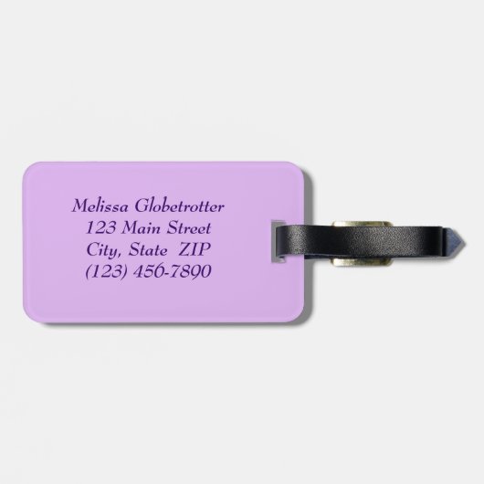 Lila Blumen horizontal Gepäckanhänger (Rückseite horizontal)