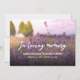 Lila Blumen | in liebevollem Gedächtnis Einladung
