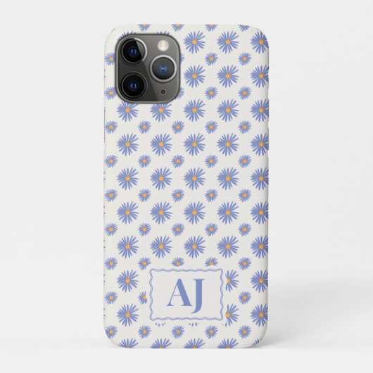 Lila Blumen iPhone / iPad-Hülle mit Initialen Case-Mate iPhone Hülle (Rückseite)