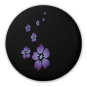 Lila Blumen Keramikknauf (Vorderseite)