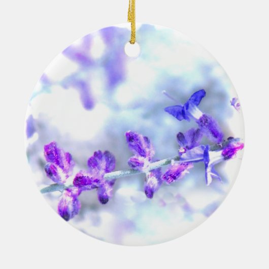 Lila Blumen Keramikornament (Hinten)