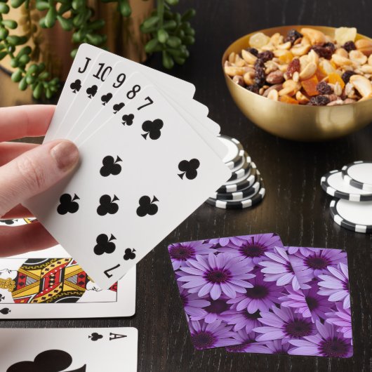 Lila Blumen Klassische Spielkarten (In Situ)