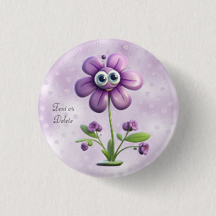 Lila-Blumen-Knopf Button