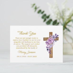 Lila-Blumen-Kreuz-Sympathie-Dankeschön-Karte Dankeskarte