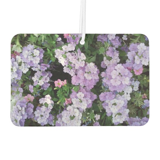 Lila Blumen Landschaft Rectangle Air Freshener Autolufterfrischer (Rückseite)