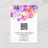Lila Blumen Logo Schmuck Ohrring Halskette Visitenkarte (Rückseite)