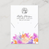 Lila Blumen Logo Schmuck Ohrring Halskette Visitenkarte (Vorderseite)