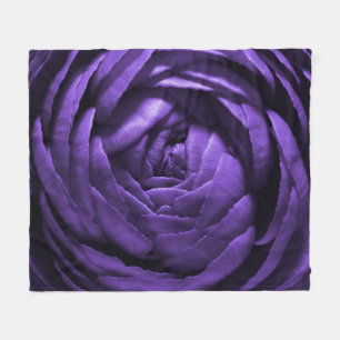 Lila Blumen-Makroschuß Fleecedecke