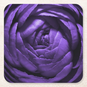 Lila Blumen-Makroschuß Rechteckiger Pappuntersetzer
