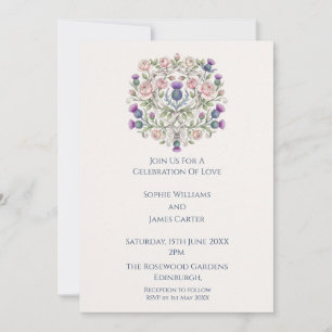 Lila Blumen-Mandala-Hochzeitseinladung Einladung