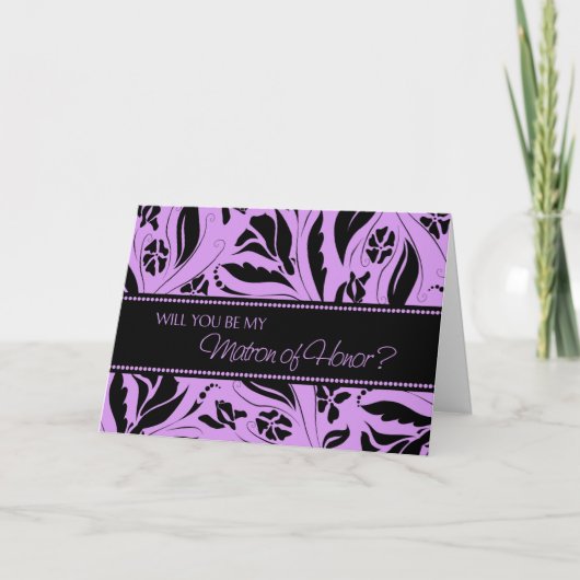 Lila Blumen Matron of Honitation Card Einladung (Vorderseite)
