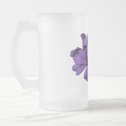 Lila Blumen-mattierte Tasse (Links)