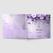 Lila Blumen mit baumelnden Perlen Gästebuch (Voll)