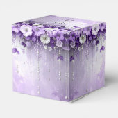 Lila Blumen mit baumelnden Perlen Geschenkbox Geschenkschachtel (Rückseite)