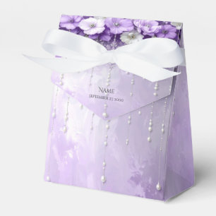 Lila Blumen mit baumelnden Perlen Geschenkbox Geschenkschachtel