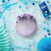 Lila Blumen mit baumelnden Perlen Pappteller (Party)