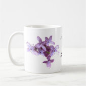 Lila Blumen mit Blumenwedding datiert Kaffeetasse (Links)