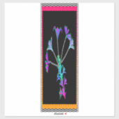 Lila Blumen mit Border Aufkleber (Blatt)